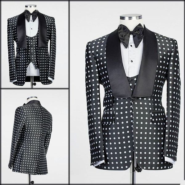 3 pieces mens suits groom tuxedo slim fit wedding blazer formal business prom pants (jacket+vest+pants), Black;gray